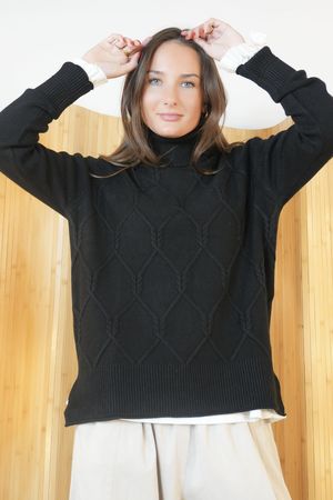 Purdy Cable Luxury Knit Black /9=